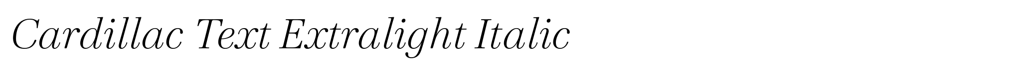 Cardillac Text Extralight Italic image